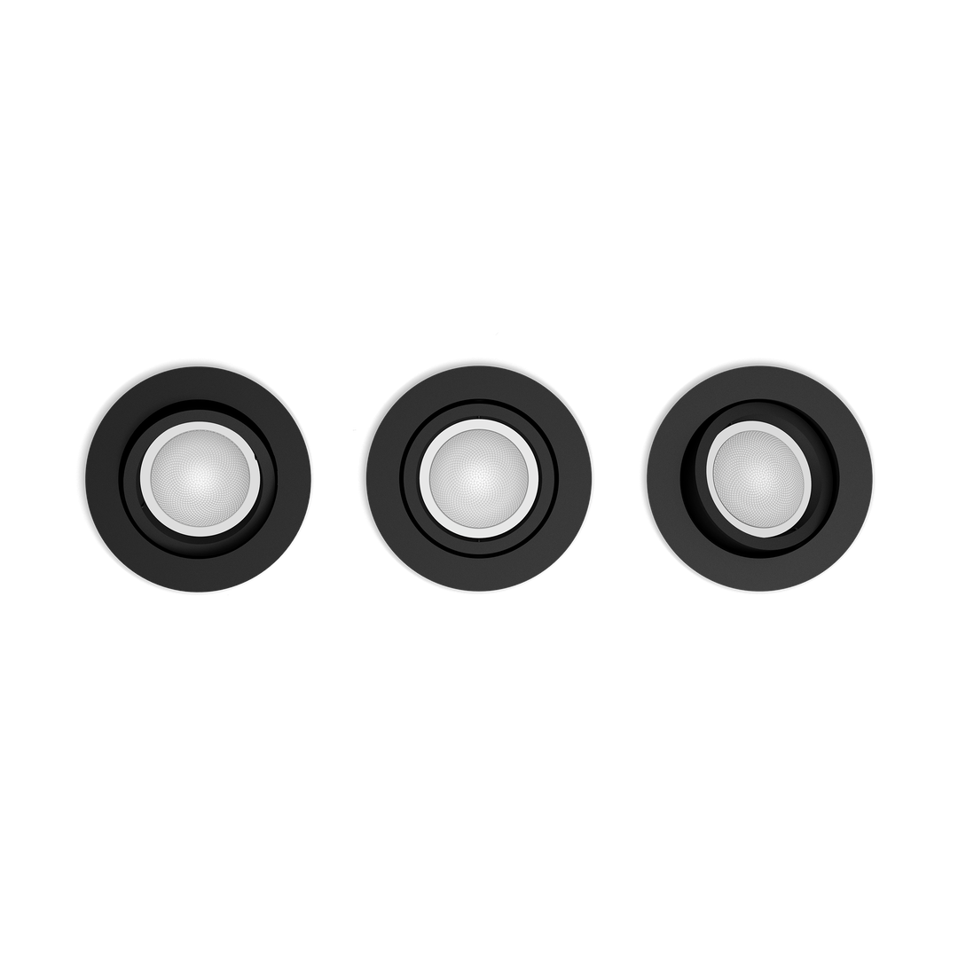 Empotrable Centura W&C redondo negro (pack 3)