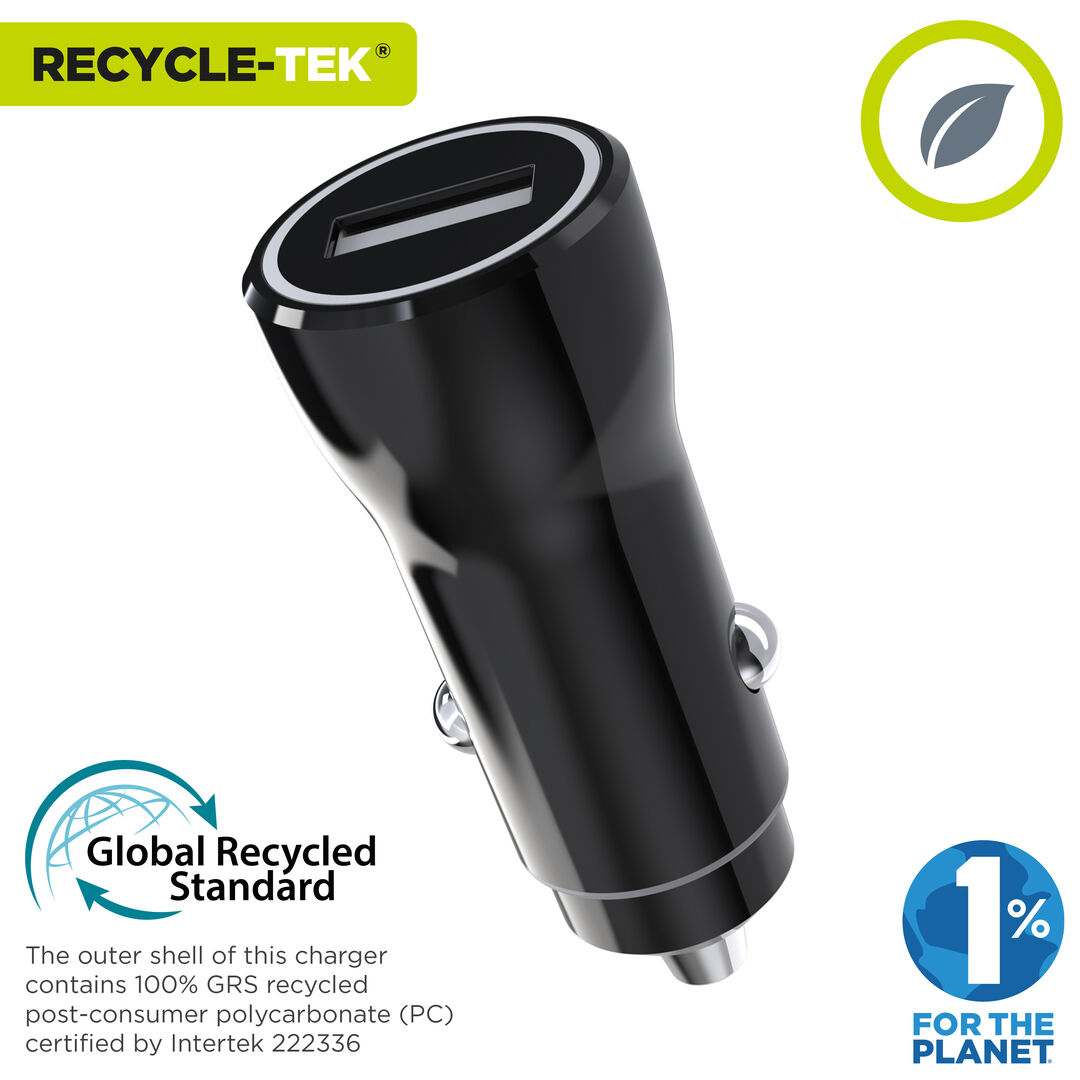 Cargador coche 2.4A 12W negro