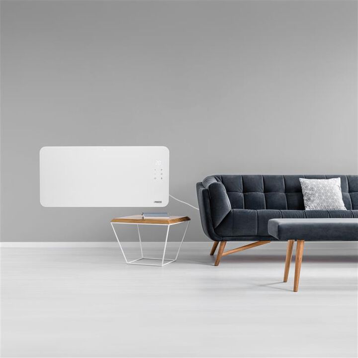 El Princess 348421 es un elegante calefactor de panel de vidrio dise&ntilde;ado para calentar cualquier estancia de forma r&aacute;pida y eficiente. Gracias a la conectividad Wi-Fi (2,4 GHz) y a su aplicaci&oacute;n dedicada, podr&aacute;s controlarlo f&aacute;cilmente desde cualquier lugar.