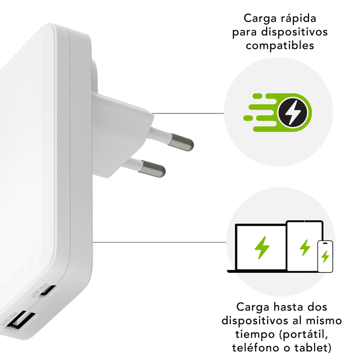 Power Bank Eco MAgsafe inal&aacute;mbrica de 10.000 Mah Fabricado con materiales pl&aacute;stico reciclado y recicables. 100% GRS certificado. Incorpora tambien un LED indicando si es necesario recargarla. Tambien cable USB C de carga.