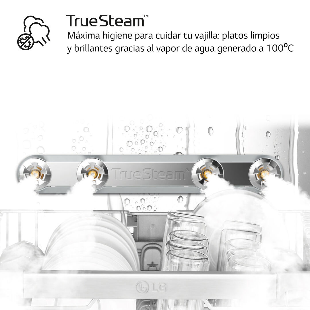 Lavavajillas integrable LG 14 cubiertos con TrueSteam, QuadWash, EasyRackPlus y Wi-Fi ThinQ