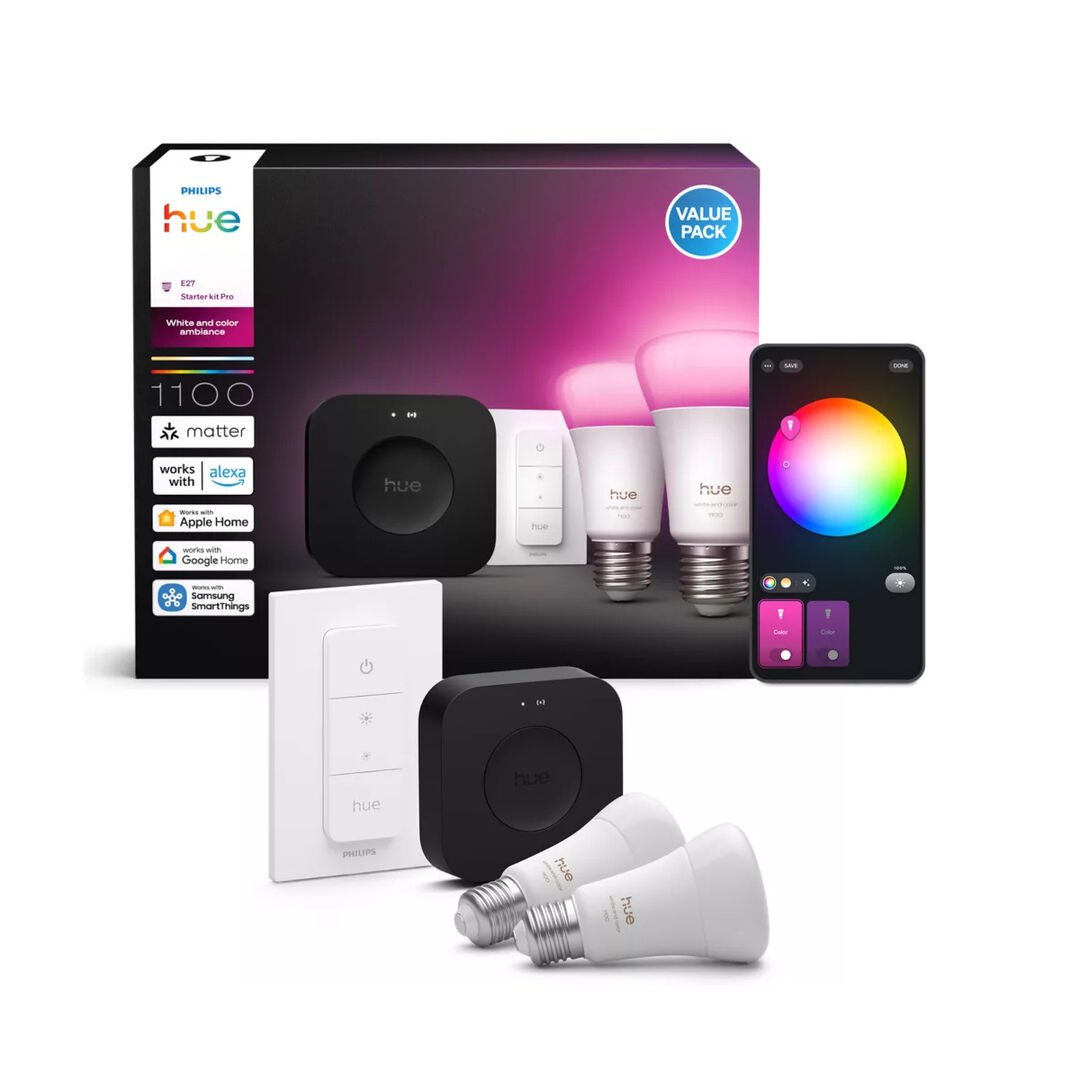 Kit Bombilla Inteligente E27 (2un) RGB+mando+Bridg