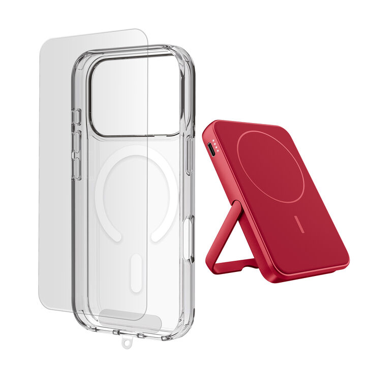 <p>Este pack 3 en 1 ofrece una combinaci&oacute;n perfecta de protecci&oacute;n, comodidad y autonom&iacute;a extra para tu iPhone. Incluye una powerbank magn&eacute;tica, una funda resistente y un protector de pantalla de vidrio templado, asegurando que tu dispositivo est&eacute; seguro y siempre listo para usar.</p>
<p>La powerbank magn&eacute;tica de 5000 mAh permite cargar tu iPhone de manera inal&aacute;mbrica, garantizando un acople firme y estable gracias a sus imanes. Su dise&ntilde;o compacto y ligero la convierte en el accesorio ideal para llevar contigo en cualquier momento, proporcionando energ&iacute;a extra cuando m&aacute;s lo necesitas.</p>
<p>La funda protectora protege frente a golpes, ca&iacute;das y ara&ntilde;azos, manteniendo el dise&ntilde;o original del iPhone y asegurando acceso completo a botones y puertos.</p>
<p>El protector de pantalla de vidrio templado a&ntilde;ade una capa adicional de seguridad, protegiendo la pantalla contra impactos y desgaste diario. Mantiene la claridad visual y la sensibilidad t&aacute;ctil para una experiencia de uso fluida y segura.</p>
<p>Este pack es ideal para quienes buscan comodidad, protecci&oacute;n y rendimiento en un solo producto, optimizando la durabilidad y funcionalidad de su iPhone.</p>
<h3>Caracter&iacute;sticas principales</h3>
<ul>
<li>Pack completo 3 en 1: funda + protector de pantalla + powerbank</li>
<li>Powerbank magn&eacute;tica de 5000 mAh compatible con MagSafe</li>
<li>Carga inal&aacute;mbrica r&aacute;pida y sin cables</li>
<li>Dise&ntilde;o compacto, ligero y port&aacute;til</li>
<li>Puerto USB-C para carga alternativa</li>
<li>Funda resistente a golpes y ara&ntilde;azos con ajuste preciso</li>
<li>Protector de pantalla de vidrio templado de alta dureza</li>
<li>Alta claridad visual y sensibilidad t&aacute;ctil</li>
<li>Instalaci&oacute;n sencilla con kit incluido</li>
<li>Protecci&oacute;n contra sobrecarga, sobrecalentamiento y cortocircuitos</li>
</ul>
<h3>Contenido del pack</h3>
<ul>
<li>1 x Powerbank magn&eacute;tica inal&aacute;mbrica 5000 mAh</li>
<li>1 x Funda protectora compatible con iPhone</li>
<li>1 x Protector de pantalla de vidrio templado</li>
<li>Kit de limpieza e instalaci&oacute;n</li>
</ul>
<h3>Ideal para</h3>
<ul>
<li>Usuarios que buscan un pack completo y funcional</li>
<li>Personas que necesitan bater&iacute;a extra durante el d&iacute;a</li>
<li>Quienes desean proteger su iPhone sin sacrificar el dise&ntilde;o</li>
<li>Usuarios que valoran comodidad, funcionalidad y durabilidad</li>
</ul>