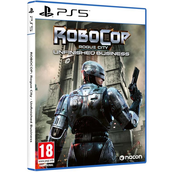 ROBOCOP ROGUE CITY UNFINISHED BUSINESS PS5 JUEGO F&Iacute;SICO PLAYSTATION 5 VERSI&Oacute;N ESPA&Ntilde;OLA GARANT&Iacute;A EUROPEA EU WARRANTY

Unfinished Business es una nueva misi&oacute;n independiente de RoboCop: Rogue City. Toma las armas contra mercenarios de &eacute;lite y escala los pisos de OmniTower para imponer la ley en el coraz&oacute;n del caos.

➢ RoboCop: Rogue City ha conquistado a m&aacute;s de 1,3 millones de jugadores en todo el mundo, con m&aacute;s de un 90% de cr&iacute;ticas positivas.

➢ El personaje de RoboCop es emblem&aacute;tico en todo el mundo, incluso para quienes nunca han visto las pel&iacute;culas.

➢ El estudio Teyon ha creado un nuevo FPS con una historia digna de las pel&iacute;culas.

➢ Todos los personajes ic&oacute;nicos regresan en Unfinished Business para hacer las delicias de los fans, que incluso podr&aacute;n jugar como Alex Murphy, el polic&iacute;a antes de convertirse en RoboCop.

➢ Con 153 millones de visitas en las redes, RoboCop: Rogue City es uno de los juegos m&aacute;s aclamados de NACON.
CARACTER&Iacute;STICAS:

▪ Un escenario totalmente nuevo ambientado en una torre sumida en el caos: la OmniTower.

▪ Juega como Alex Murphy y el poderoso ED-209 por primera vez en misiones memorables.

▪ Nuevos adversarios a los que enfrentarte mientras subes a lo m&aacute;s alto: drones explosivos, mercenarios con mochilas propulsoras, androides armados con katanas, etc.

▪ Se han a&ntilde;adido nuevas armas al arsenal, incluido el &laquo;Cryo cannon&raquo; para congelar a los enemigos.

▪ Derrota a los mercenarios en combates cuerpo a cuerpo con espectaculares movimientos finales.

▪ El juego es una mezcla de acci&oacute;n trepidante e investigaci&oacute;n, donde tus decisiones pueden determinar el destino de tus conciudadanos.