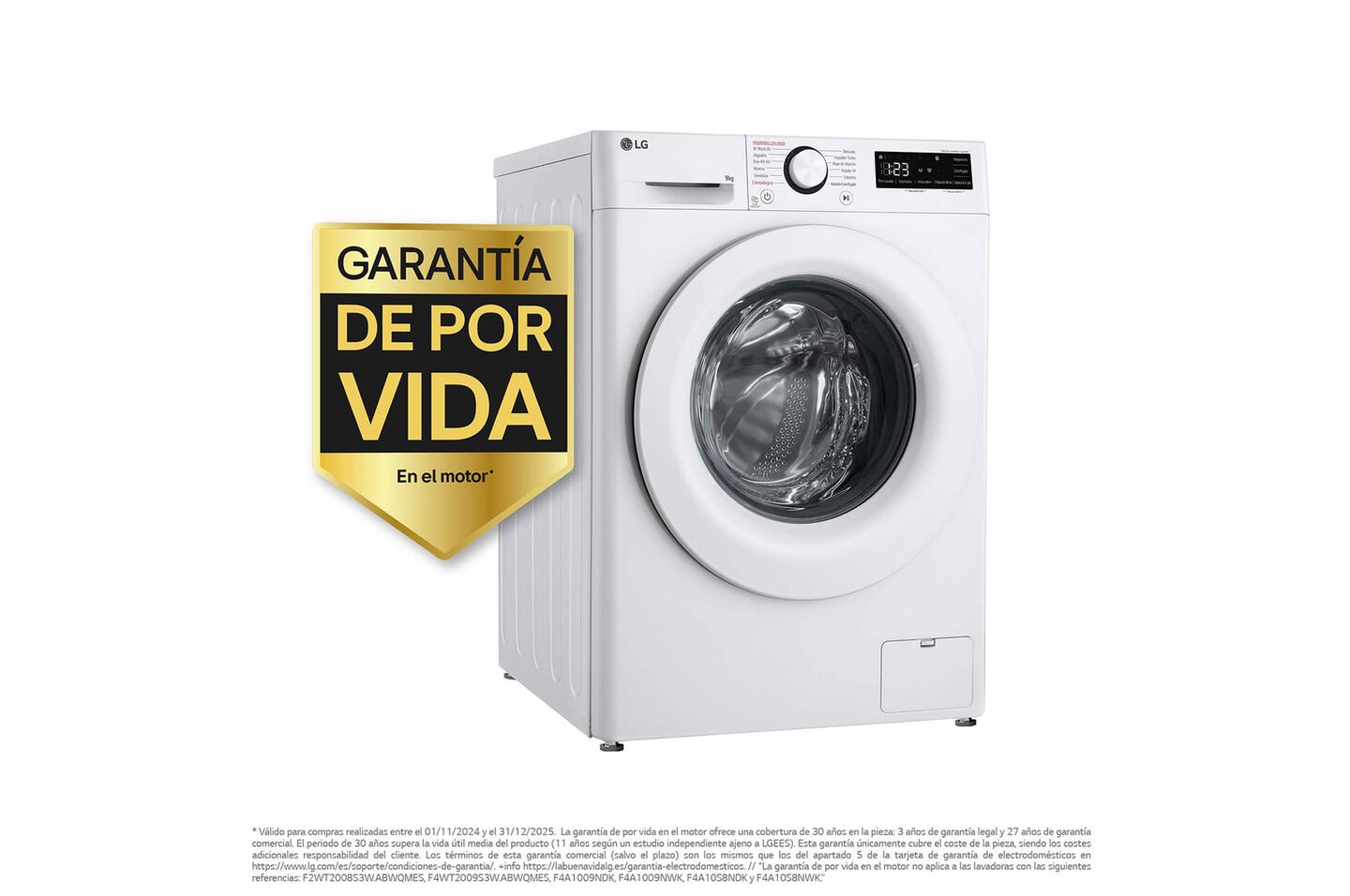 Lavadora LG 9 kg con AI Direct Drive, Steam y TurboWash 360