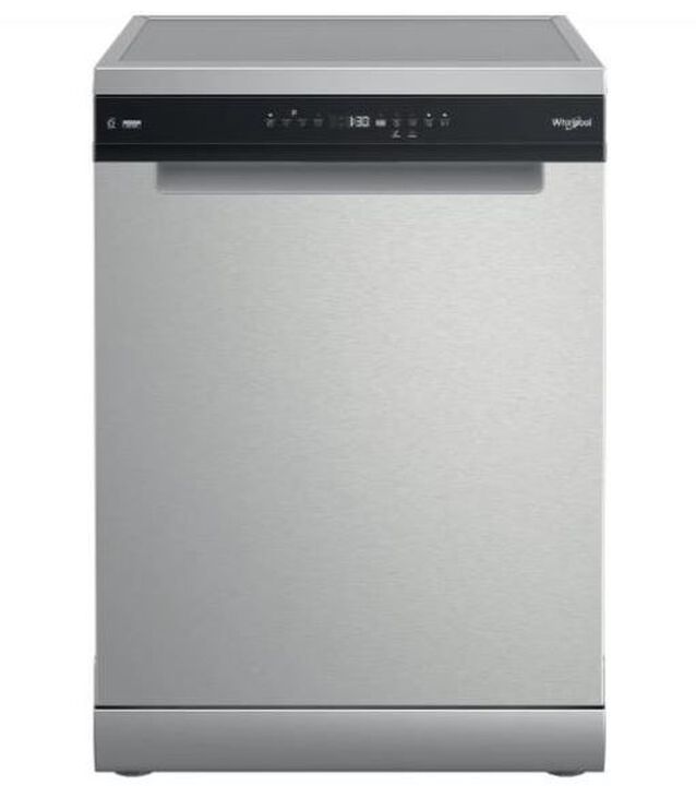 Lavavajillas Whirlpool W7F HP43 X de libre instalaci&oacute;n con acabado inoxidable, capacidad para 15 servicios, 10 programas de lavado, tercera bandeja para cubiertos, tecnolog&iacute;a 6th Sense PowerClean Pro, sistema de secado NaturalDry y clasificaci&oacute;n energ&eacute;tica C.