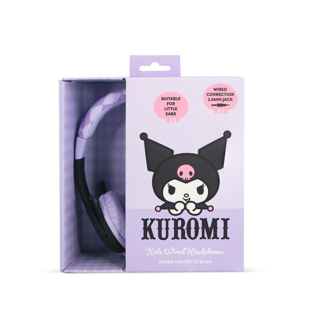 Auricular Infantil +Cable Kuromi Limitador Volumen