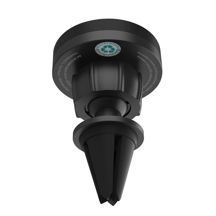 Soporte de coche universal "muvit for change", para poner en la rejilla del aire acondicionado y con im&aacute;n para sujetar el m&oacute;vil, uso rotativo 360&ordm; y fabricado con pl&aacute;stico reciclado de origen certificado. 

Se presenta en un embalaje respetuoso con el medio ambiente, libre de pl&aacute;sticos. 100% reciclable, certificado FSC, uso de pegamento y tinta de origen vegetal. 

En muvit for change nos comprometemos a donar el 1% de los ingresos para el planeta*.