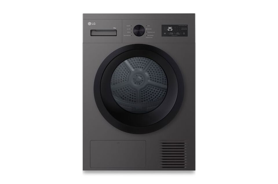 Secadora LG 8kg bomba de calor, clase D, negro grafito, 8 programas, pantalla LED