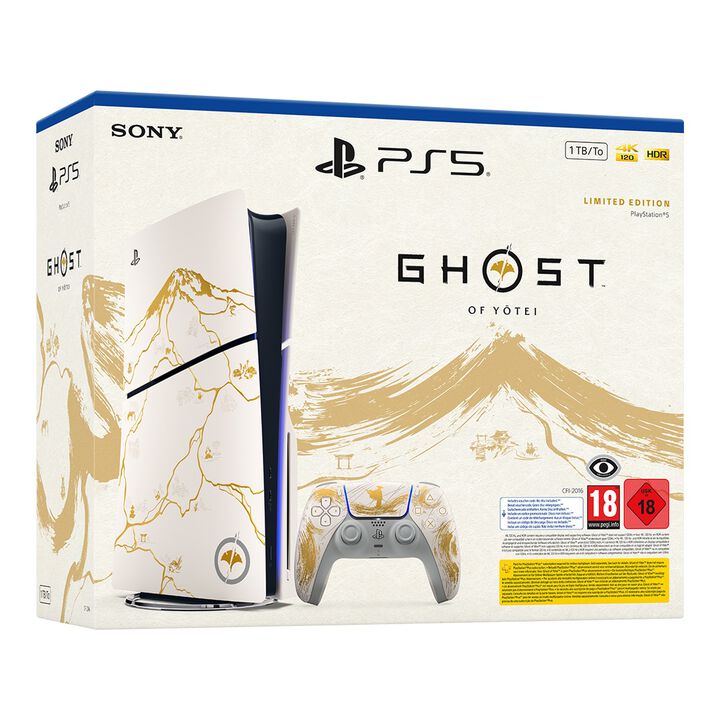 La consola PS5 Pack de edición limitada Ghost of Yotei incluye:
• Consola PS5 de edición limitada1
• Mando inalámbrico DualSense de edición limitada
• Cupón de Ghost of Yotei (juego completo) (incluye el contenido digital de reserva)
• SSD de 1 TB
• Unidad de disco3 (acoplada a la consola)
• 2 pies de soporte horizontal
• Cable HDMI
• Cable de alimentación AC
• Cable USB, Documentación impresa, ASTRO’s PLAYROOM (juego preinstalado)
