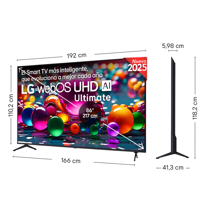 Smart TV LG UHD Ultimate AI UA75 86 pulgadas 4K 2025