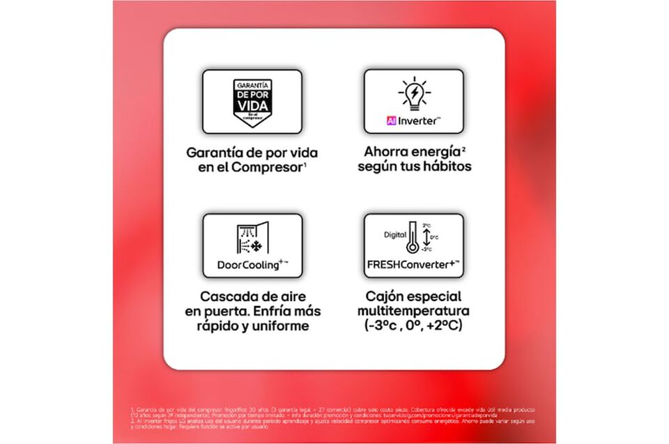 Frigorífico Combi LG GBBS524CPY, 375L, No Frost, DoorCooling+, Inox antihuellas, Clase C