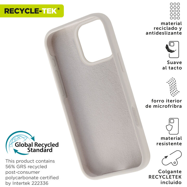 Nuestra funda liquid de muvit for change, fabricada en silicona reciclada certificada, aporta un tacto extra suave con un acabado interior en microfibra. A&ntilde;ade un toque de color a tu iPhone 

La protecci&oacute;n del medio ambiente es, hoy en d&iacute;a, una preocupaci&oacute;n en todo momento, con las fundas recycletek de muvit for change, proponemos una gama de fundas reciclables, fabricadas con materiales reciclados con certificado GRS. Una manera responsable de proteger nuestro smartphone.&nbsp;