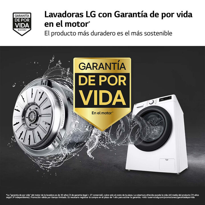 Lavadora LG 20 kg con AI Direct Drive, TurboWash 360&ordm; y fondo 77 cm