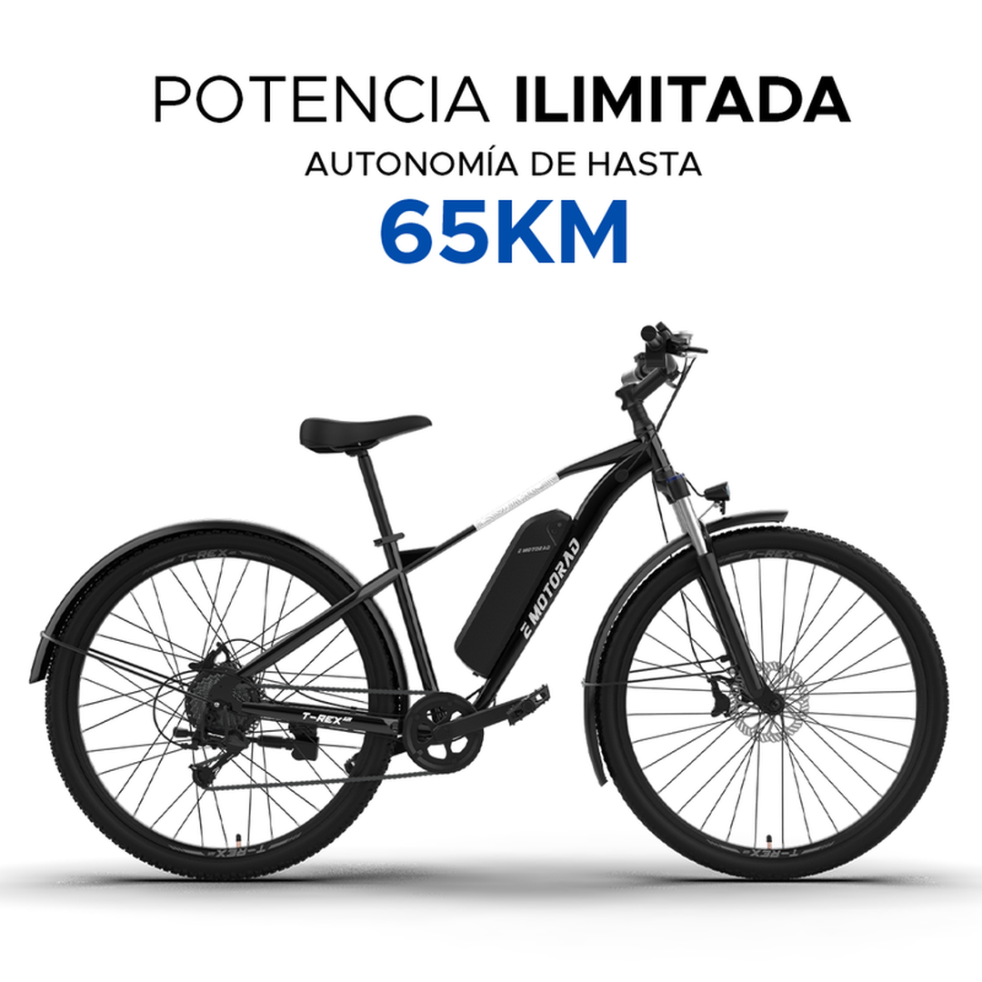 Bicicleta el&eacute;ctrica monta&ntilde;a 29" T-Rex 2.0 Negra
