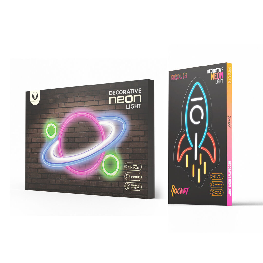 Las luces de neón PLEXI LED de Forever Light ofrecen una iluminación moderna que añadirá un efecto nico y colorido. Nuestro regulador de intensidad le permite ajustar el brillo del neón para adaptar la luz a sus necesidades. Su luz atmosférica es ideal para la decoración. Son prácticos y versátiles, tienen un soporte para colgar en la pared que facilita su colocación en cualquier lugar. Se alimentan a través de un puerto USB. Las luces de neón LED PLEXI de Forever Light están disponibles en varios diseños y colores.