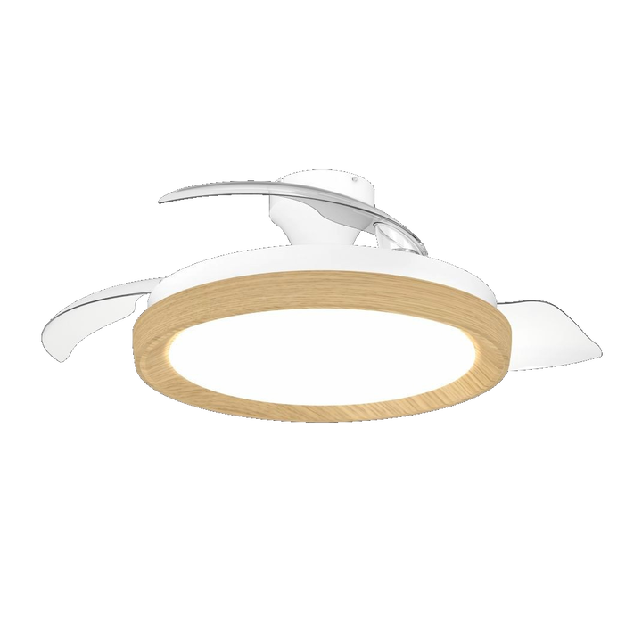 <p>Ventilador de techo modelo Philips Bliss Blanco Madera Haya 2026 .</p>
<div class="p-info-wrapper">
<div class="p-bottom-info-wrapper">
<div class="p-version-elements">
<p class="p-body-copy-02">El ventilador de techo Philips Bliss con aspas retr&aacute;ctiles y luz LED mantendr&aacute; tus espacios interiores bien iluminados, c&oacute;modos y con estilo durante todo el d&iacute;a y todo el a&ntilde;o. Con un dise&ntilde;o aerodin&aacute;mico optimizado de las aspas, un potente flujo de aire y dos direcciones de ventilaci&oacute;n, este ventilador de techo te ofrece un rendimiento constante: refresca r&aacute;pido en verano y mueve el aire de forma eficiente en invierno. El motor ultrasilencioso no interrumpe tu descanso ni tu concentraci&oacute;n, mientras que el soporte estable en el techo y las aspas perfectamente equilibradas reducen las vibraciones. La luz te da la alta calidad y la flexibilidad que esperas de Philips. Crea el ambiente perfecto para cada momento con regulaci&oacute;n suave de intensidad (hasta el 5 %) y luz blanca ajustable, desde blanco c&aacute;lido (3000 K) hasta luz de d&iacute;a fr&iacute;a (6500 K). Adem&aacute;s, el mando a distancia RF mejorado te permite controlar el ventilador de techo con luz LED desde cualquier punto de tu casa, sin necesidad de apuntar directamente al ventilador.</p>
</div>
</div>
</div>
<p>Adecuado para habitaciones hasta 15 m&sup2;.</p>
<ul style="list-style-type: circle;">
<li><strong>Bombillas compatibles:</strong> LED</li>
<li><strong>Bombilla incluida:</strong> SI (LED&nbsp; 2700-6500 K)</li>
<li><strong>Luminosidad (LM):&nbsp;</strong>4500 lm a 4000&nbsp;K</li>
<li><strong>Casquillo:</strong>&nbsp;Integrado</li>
<li><strong>Di&aacute;metro (mm): </strong>510 plegado &ndash; 1060 abierto</li>
<li><strong>Altura (mm):&nbsp;</strong>275</li>
<li><strong>Material:</strong>&nbsp;Acero + ABS</li>
<li><strong>Color:</strong> Blanco / Haya</li>
<li><strong>Mando incluido:</strong>&nbsp;SI</li>
<li><strong>Regulaci&oacute;n:</strong> SI</li>
<li><strong>Aspas reversibles:</strong>&nbsp;NO</li>
<li><strong><span class="specification__list-header body-copy-1">Flujo del ventilador: </span></strong><span class="specification__list-description body-copy-1--bold">7.980 m&sup3;/h</span></li>
</ul>
