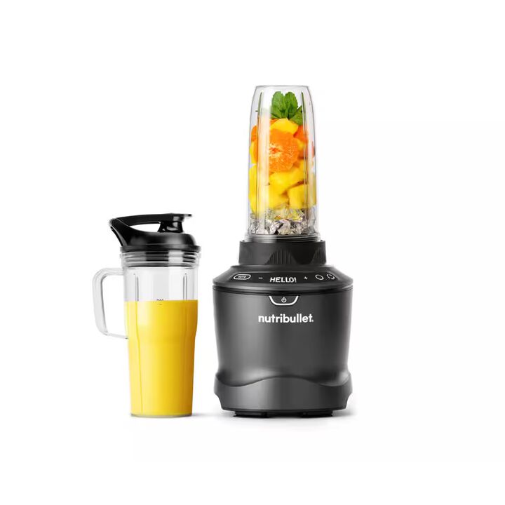 SmartSense Blender Combo NBF550DG,. Batidora de Vaso con 5 Velocidades + Función Pulse, Jarra 1.89l, Vaso 946ml y con Asa 710ml, Ciclo Automático Inteligente, Tapa para Llevar, 1500W, Negro