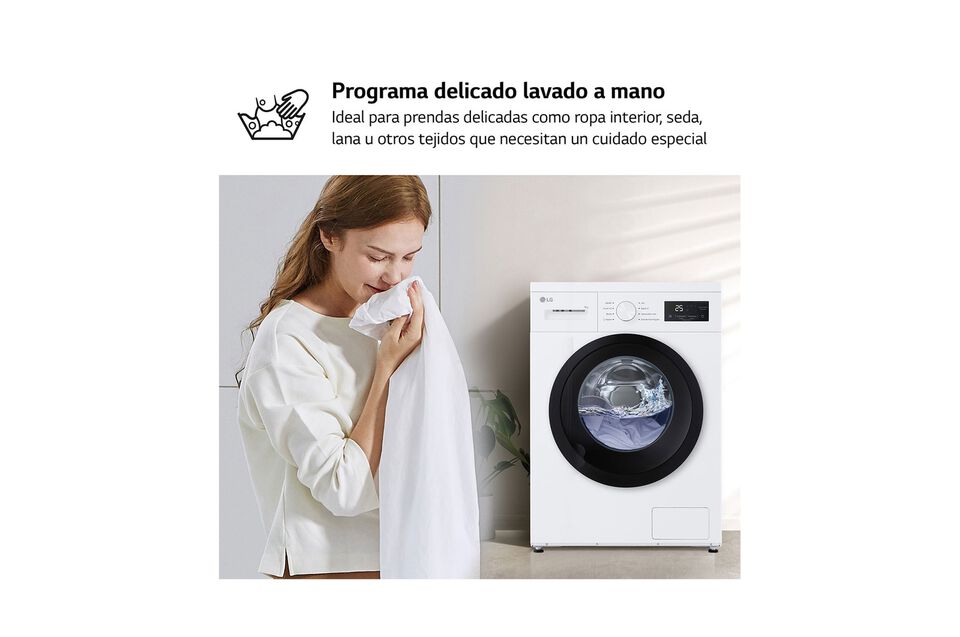 Lavadora LG 9 kg con AI Direct Drive, Steam y fondo 47 cm