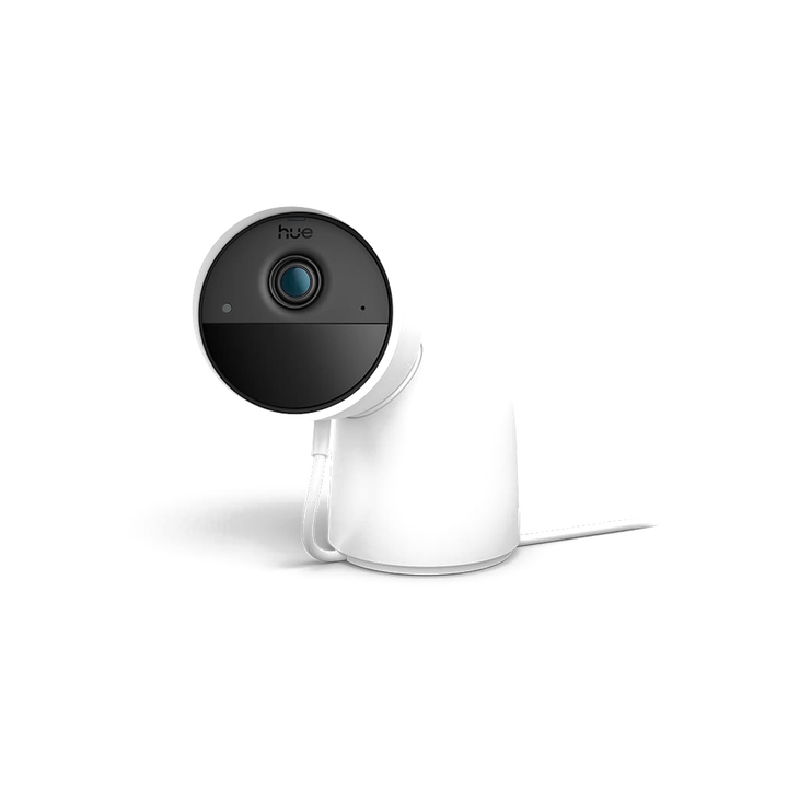 Camara Videovigilancia 2K, Blanca, soporte Mesa