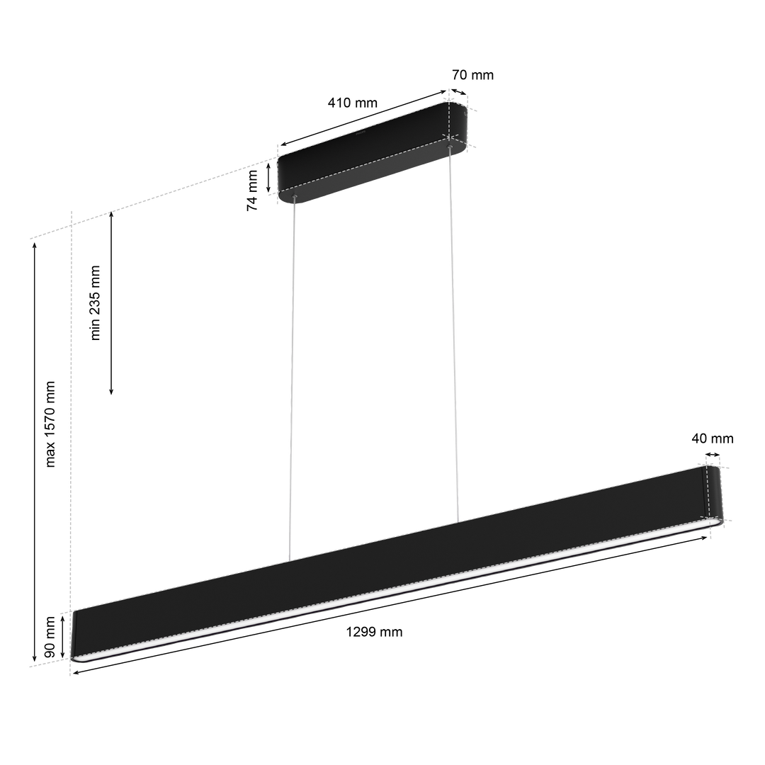 L&aacute;mpara colgante Ensis negra