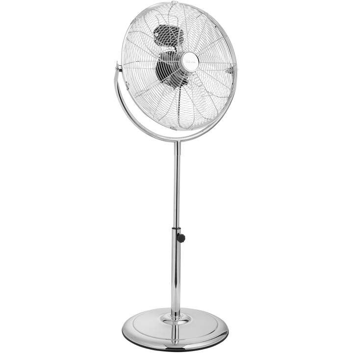 El potente ventilador de pie de alta velocidad Tristar enfr&iacute;a toda la habitaci&oacute;n gracias a su potente motor de 100 W y al cabezal de 45 cent&iacute;metros. Su exclusiva barra redonda permite girar el ventilador verticalmente 360 grados. Gracias a los tres ajustes de flujo de aire le ser&aacute; f&aacute;cil escoger entre una brisa refrescante o un fuerte viento.