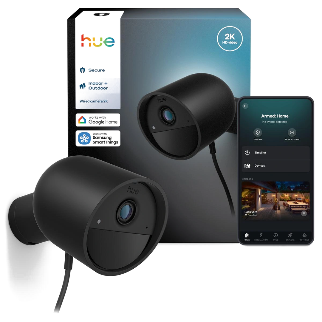C&aacute;mara Videovigilancia Hue Secure 2K cable pared
