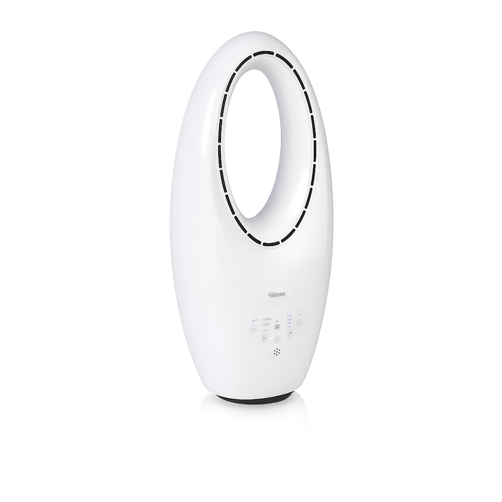 Tristar VE-5717 Ventilador sin aspas
Sin aspas
Modos de ventilaci&oacute;n: Natural; Normal; Sue&ntilde;o 
Funci&oacute;n de temporizador: 1-10 h
Oscilaci&oacute;n: 60 &deg;
Mando a distancia
Velocidad: 1050-1150-1250 rpm
Nivel sonoro: 57.2 dB
Protecci&oacute;n de sobrecalentamiento
Potencia: 60 W