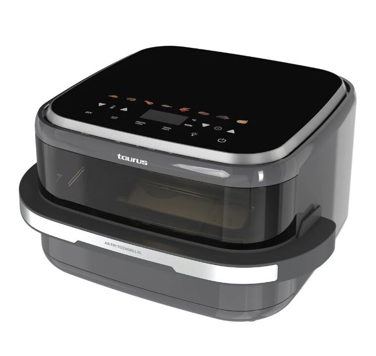 Cocina pizzas de hasta 30 cm, carnes y reposter&iacute;a con su dise&ntilde;o horizontal que evita remover los alimentos. 
Su tecnolog&iacute;a ExtraGrill y doble resistencia act&uacute;an de forma directa para garantizar un cocinado m&aacute;s r&aacute;pido y uniforme que un horno.