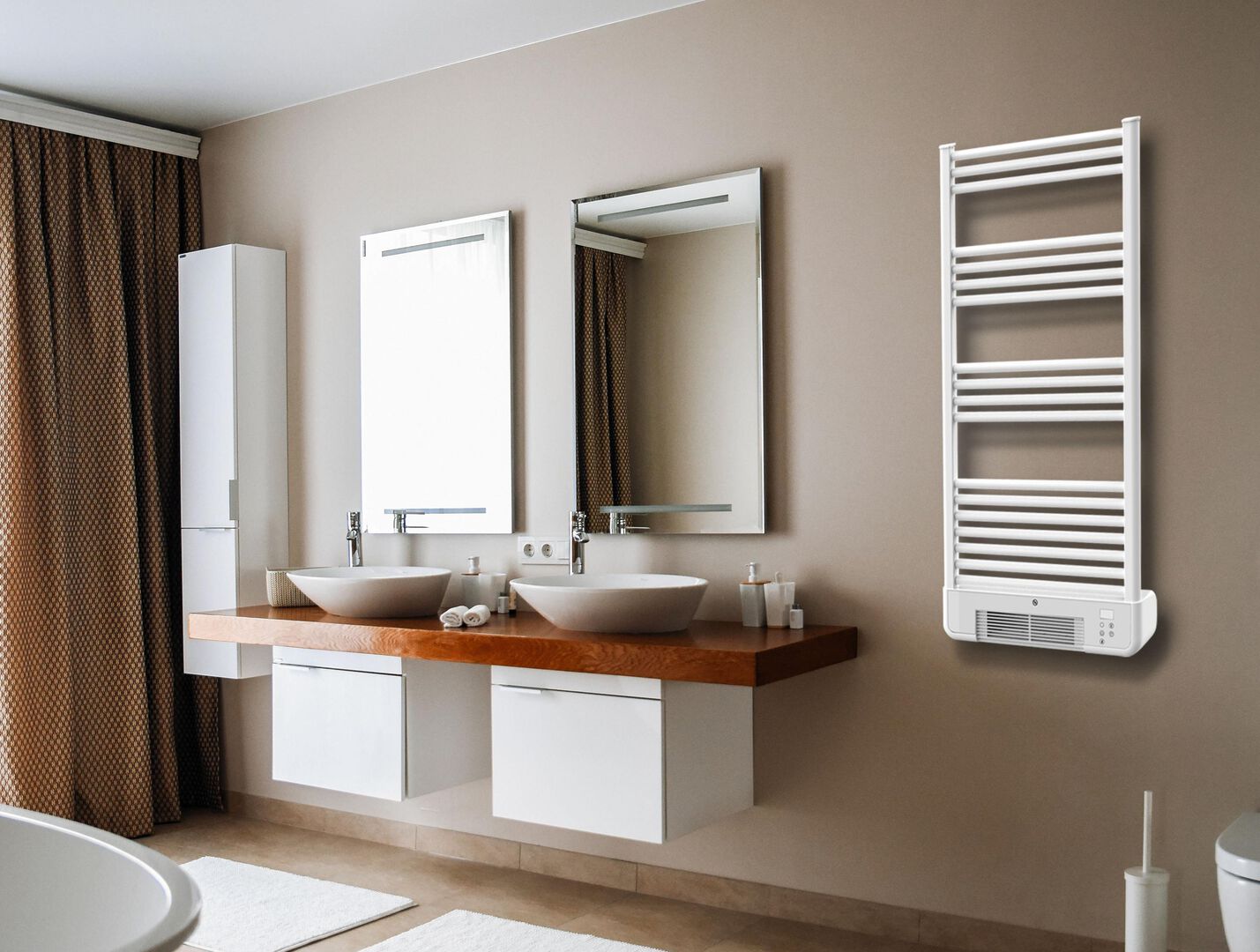 El NTW-11 es un completo producto de 500W que actúa como secador de toallas, calentador de prendas y a la vez servirá de apoyo a tu sistema de calefacción. Su diseño sencillo y elegante incluye un display LED y temporizador (2h). Además tiene una tecnología de transmisión directa del calor y un sistema de protección contra sobrecalentamiento, de forma que si se alcanza una temperatura peligrosamente alta se detiene automáticamente.