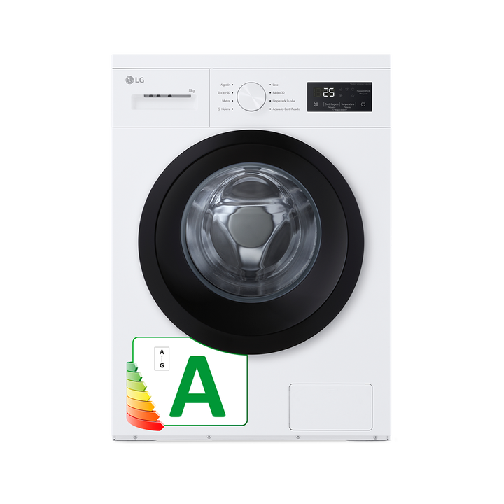 Lavadora LG 8 kg con Steam, 1400 rpm y fondo 47 cm