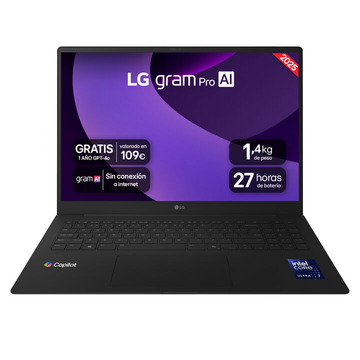 Port&aacute;til 16" LG gram pro 16Z90TR, Windows 11, Intel&reg; Core&trade; Ultra7 , 32 GB RAM , 1TB SSD, NVIDIA RTX5050 con GDDR7 8GB , Pantalla IPS
