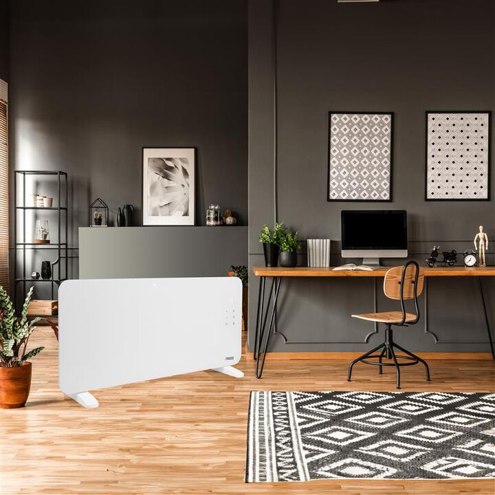 El Princess 348421 es un elegante calefactor de panel de vidrio dise&ntilde;ado para calentar cualquier estancia de forma r&aacute;pida y eficiente. Gracias a la conectividad Wi-Fi (2,4 GHz) y a su aplicaci&oacute;n dedicada, podr&aacute;s controlarlo f&aacute;cilmente desde cualquier lugar.