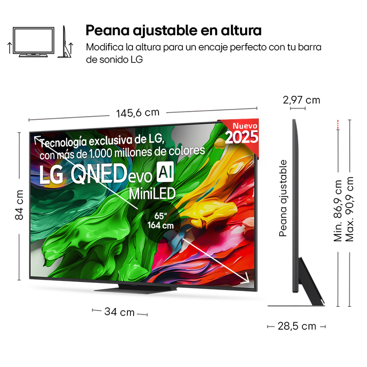 Smart TV LG QNED evo AI QNED86 65 pulgadas MiniLED 4K 2025