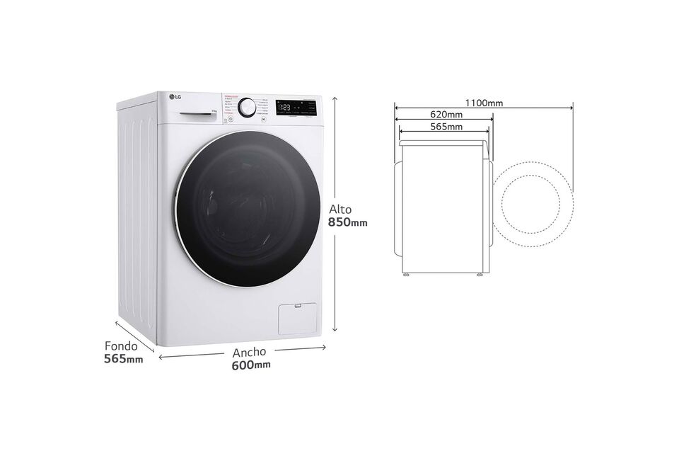 Lavadora LG 11 kg con AI Direct Drive, TurboWash 360 y Steam