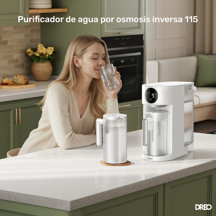 El purificador de agua m&aacute;s compacto y potente

El sistema de filtraci&oacute;n de agua por &oacute;smosis inversa RO115 est&aacute; dise&ntilde;ado para proporcionar agua potable de alta pureza mediante un proceso avanzado de membrana semipermeable. Este equipo elimina de forma eficaz sales disueltas, metales pesados, cloro, bacterias, virus, sedimentos y otras impurezas, mejorando notablemente el sabor, el olor y la calidad del agua.
El RO115 es ideal para uso dom&eacute;stico o comercial ligero, garantizando un suministro constante de agua segura para beber, cocinar y preparar alimentos. Su dise&ntilde;o compacto facilita la instalaci&oacute;n y el mantenimiento, mientras que su sistema multietapas asegura una filtraci&oacute;n eficiente y duradera.

 Tecnolog&iacute;a avanzada que reduce la cantidad de agua de desecho.
 Por cada 3 partes de agua purificada, solo 1 parte va al desage.
 Favorece el ahorro de agua y mejora la eficiencia general del sistema.
