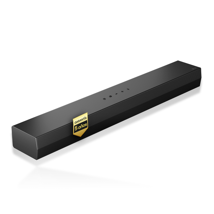 Barra compacta 2.0 con doble woofer, Dolby y AI Sound Pro, ideal para TVs peque&ntilde;os.