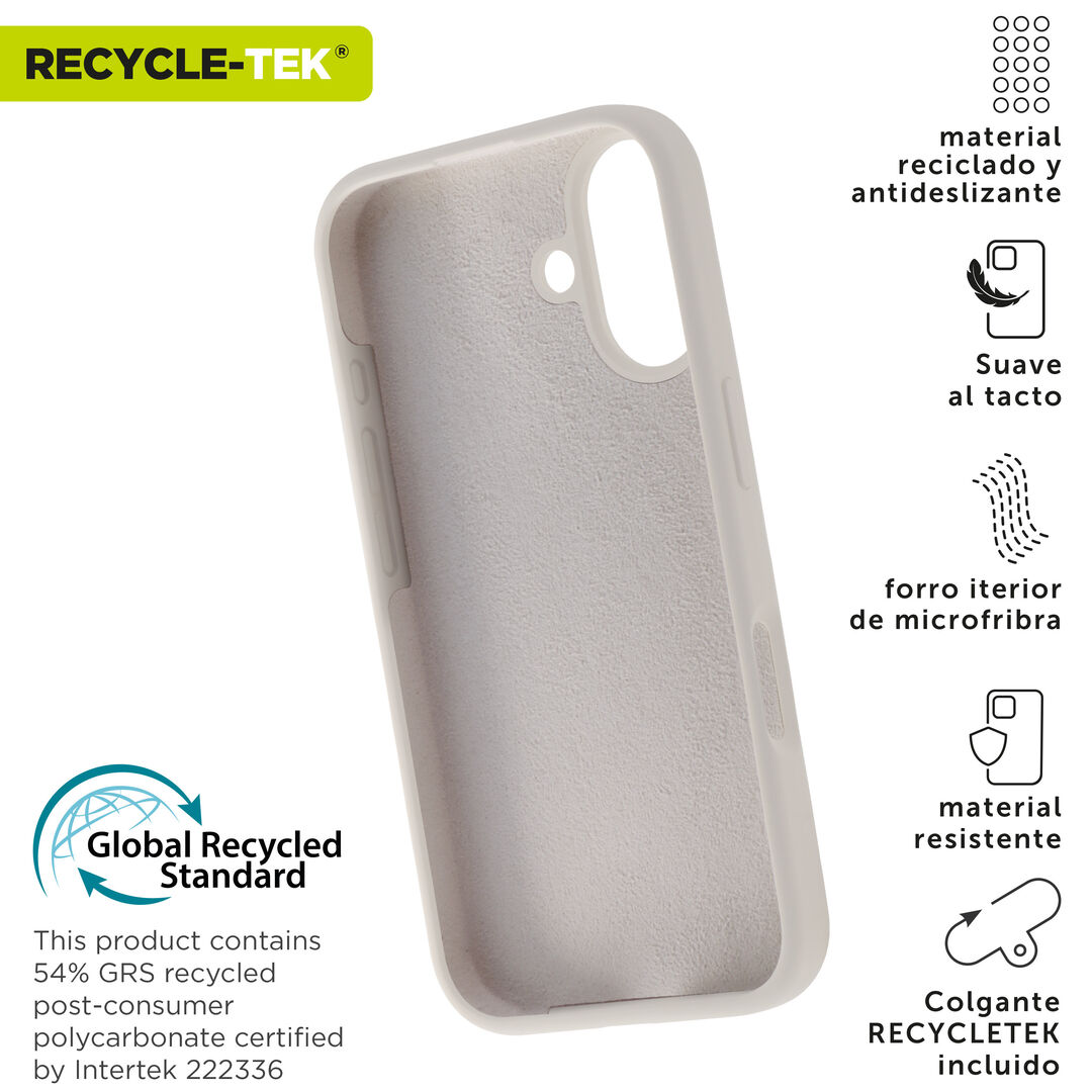 Nuestra funda liquid de muvit for change, fabricada en silicona reciclada certificada, aporta un tacto extra suave con un acabado interior en microfibra. A&ntilde;ade un toque de color a tu iPhone 

La protecci&oacute;n del medio ambiente es, hoy en d&iacute;a, una preocupaci&oacute;n en todo momento, con las fundas recycletek de muvit for change, proponemos una gama de fundas reciclables, fabricadas con materiales reciclados con certificado GRS. Una manera responsable de proteger nuestro smartphone.&nbsp;