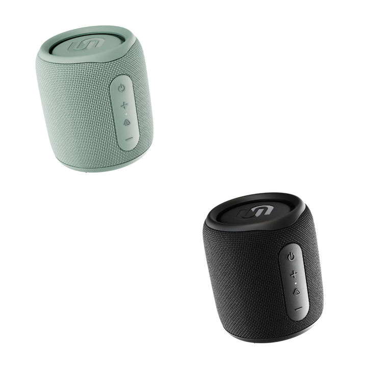 <p>Pack de 2 altavoces Biarritz: uno en Negro (Black) y otro en Verde (Green). Gran sonido en un formato compacto. 10W de sonido potente, resistencia al agua IP67 y hasta 10 horas de bater&iacute;a </p>