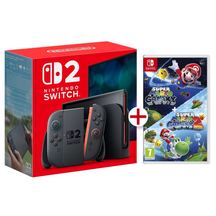 NUEVA CONSOLA NINTENDO SWITCH 2 + SUPER MARIO GALAXY 1 Y SUPER MARIO GALAXY 2 SWITCH VERSIÓN ESPAÑOLA GARANTÍA EUROPEA EU WARRANTY


Nintendo Switch 2 incluye:

• Una consola Nintendo Switch 2

• Mandos Joy-Con 2 (izquierdo y derecho)

• Un soporte para mandos Joy-Con 2

• Correas de los mandos Joy-Con 2

• Una base de Nintendo Switch 2

• Un cable HDMI de ultra alta velocidad

• Un adaptador de corriente de Nintendo Switch 2

• Un cable USB-C de carga

• JUEGO COMPLETO SUPER MARIO GALAXY y SUPER MARIO GALAXY 2 SWITCH en formato de juego físico






Con GameChat, todo el mundo podrá jugar en compañía de nuevas maneras

Gracias a la nueva función en línea GameChat*2, los usuarios podrán jugar y hablar entre ellos como si estuvieran todos en la misma habitación, sin importar la distancia que los separe en la realidad. Ya se trate de celebrar una victoria como simplemente de pasarse a saludar, con GameChat los usuarios tendrán la sensación de que sus amigos en línea del mundo entero están justo a su lado. Tras configurar GameChat, los usuarios solo tienen que pulsar el botón C situado en el mando Joy-Con 2 derecho para empezar un chat con sus amigos en cualquier momento. Mediante el micrófono integrado de la consola, hasta 12 personas en distintas ubicaciones pueden comunicarse a través del chat de voz mientras juegan. Además, hasta cuatro personas pueden compartir sus pantallas y, si conectan una cámara USB-C compatible, como la cámara de Nintendo Switch 2 (a la venta por separado), también podrán disfrutar del chat de vídeo y verse las caras mientras juegan y dan rienda suelta a todo su entusiasmo. Si más personas desean unirse a la sesión, solo podrán hacerlo por medio del chat de voz. Hasta el 31 de marzo de 2026, se podrá disfrutar de GameChat sin necesidad de tener una suscripción a Nintendo Switch Online. Pasada esa fecha, será necesario contar con una suscripción.


Un montón de funciones y experiencias nuevas

Una pantalla más grande y con colores intensos que permite mostrar el movimiento con mayor fluidez Nintendo Switch 2 cuenta con una pantalla LCD de 7,9 pulgadas y 1080p que muestra imágenes en alta definición total (Full HD), aunque la consola sigue teniendo el mismo grosor que Nintendo Switch. Incluso en el modo portátil, Nintendo Switch 2 ofrece una experiencia de juego intensa y detallada, así como gráficos fluidos que permiten ver en todo detalle los movimientos de los personajes y sus variadisimas expresiones faciales.


Los mandos Joy-Con 2 se acoplan a la consola con toda facilidad

Los mandos Joy-Con 2 son los mandos totalmente rediseñados de Nintendo Switch 2 y se acoplan magnéticamente a la consola. Ambos mandos se pueden usar a modo de ratón deslizándolos sobre superficies como una mesa o el regazo de los jugadores para hacer una gran variedad de cosas, como por ejemplo, apuntar a los objetivos en ciertos juegos.


Un soporte que puede ajustarse en distintos ángulos y un nuevo puerto USB-C

Los usuarios pueden ajustar el ángulo del nuevo soporte situado en la parte trasera de NintendoSwitch 2 para jugar en la posición que más les apetezca. Mientras que Nintendo Switch solo cuenta con un puerto USB-C en la parte inferior de la consola, Nintendo Switch 2 añade otro en

la parte superior, lo que permite a los jugadores usar el adaptador de corriente incluido con la consola para cargarla mientras juegan en el modo sobremesa.También es posible conectar una cámara USB-C compatible, como la cámara de Nintendo Switch 2, para disfrutar del chat de

vídeo en GameChat.


Gran velocidad de procesamiento y rendimiento mejorado de los gráficos

El rendimiento de la CPU (unidad de procesamiento central) y la GPU (unidad de procesamiento de gráficos) de Nintendo Switch 2 se ha mejorado considerablemente con respecto a Nintendo Switch, lo que se traduce en una mayor velocidad de procesamiento y un aspecto visual

optimizado en los juegos. También permite mostrar gráficos más detallados y acortar los tiempos de carga.

Sonido nítido y audio espacial en 3DEn Nintendo Switch 2, el sonido es más definido y natural, con un equilibrio incluso mejor entre los rangos de frecuencia del audio. Cuando los usuarios jueguen en el modo portátil o en el modo sobremesa, podrán disfrutar de los juegos con un sonido aún más inmersivo y tridimensional.


Memoria interna de 256 GB

Nintendo Switch 2 dispone de 256 GB de memoria interna, ocho veces más que Nintendo Switch, para almacenar, entre otras cosas, juegos digitales y datos de guardado. En el caso de que se necesite almacenamiento adicional, Nintendo Switch 2 utiliza exclusivamente tarjetas microSD Express, que permiten leer datos a mayor velocidad en comparación con modelos previos de tarjetas microSD.


Es posible jugar a títulos de Nintendo Switch en Nintendo Switch 2

En Nintendo Switch 2 se puede jugar tanto a títulos de Nintendo Switch 2 como a títulos compatibles de Nintendo Switch, ya sea en formato físico o digital. Es posible que algunos títulos de Nintendo Switch sean incompatibles o no compatibles en su totalidad con Nintendo Switch 2.

Los mandos Joy-Con y otros periféricos de Nintendo Switch, -como el mando Pro de Nintendo Switch, también se podrán usar con Nintendo Switch 2 al conectarlos a la consola de manera inalámbrica. En la página web de Nintendo hay más información disponible sobre la compatibilidad con juegos y accesorios de Nintendo Switch.


La nueva base de Nintendo Switch 2

Si los usuarios conectan la base de Nintendo Switch 2 al televisor, podrán disfrutar de hasta 120 fps y de una resolución de hasta 4K en juegos y televisores compatibles.


Múltiples personas pueden jugar a un mismo título con GameShare

Gracias a GameShare, una nueva función de Nintendo Switch 2, los usuarios podrán compartir un título para jugarlo con otras personas, incluso si estas no disponen de una copia del juego en cuestión. Por ejemplo, si una persona tiene una consola Nintendo Switch 2 y un juego compatible con GameShare, puede establecer la comunicación local con las consolas Nintendo Switch 2 o Nintendo Switch de otros usuarios para invitarlos a jugar a dicho título de manera temporal. Si GameShare se usa entre consolas Nintendo Switch 2, también es posible utilizar GameChat durante partidas en línea para que los usuarios charlen con los demás mientras juegan a un mismo título.


Las tarjetas de juego virtuales aportan ventajas al uso de los juegos digitales

Las tarjetas de juego virtuales permiten a los usuarios gestionar fácilmente los juegos digitales que tengan, jugarlos en dos consolas diferentes o incluso prestárselos entre ellos. En la sección de la consola dedicada a las tarjetas de juego virtuales se muestran todos los juegos digitalesque un usuario ha adquirido con su cuenta Nintendo, lo que facilita acceder a ellos y cargarlos en la consola. Una vez que se cargue la tarjeta de juego virtual en una consola, cualquier usuario de la misma podrá jugar al juego incluso cuando la consola no esté conectada a internet. Además, gracias a las tarjetas de juego virtuales los miembros de un mismo grupo familiar de la cuenta Nintendo pueden prestarse juegos entre sí por medio de la comunicación local.