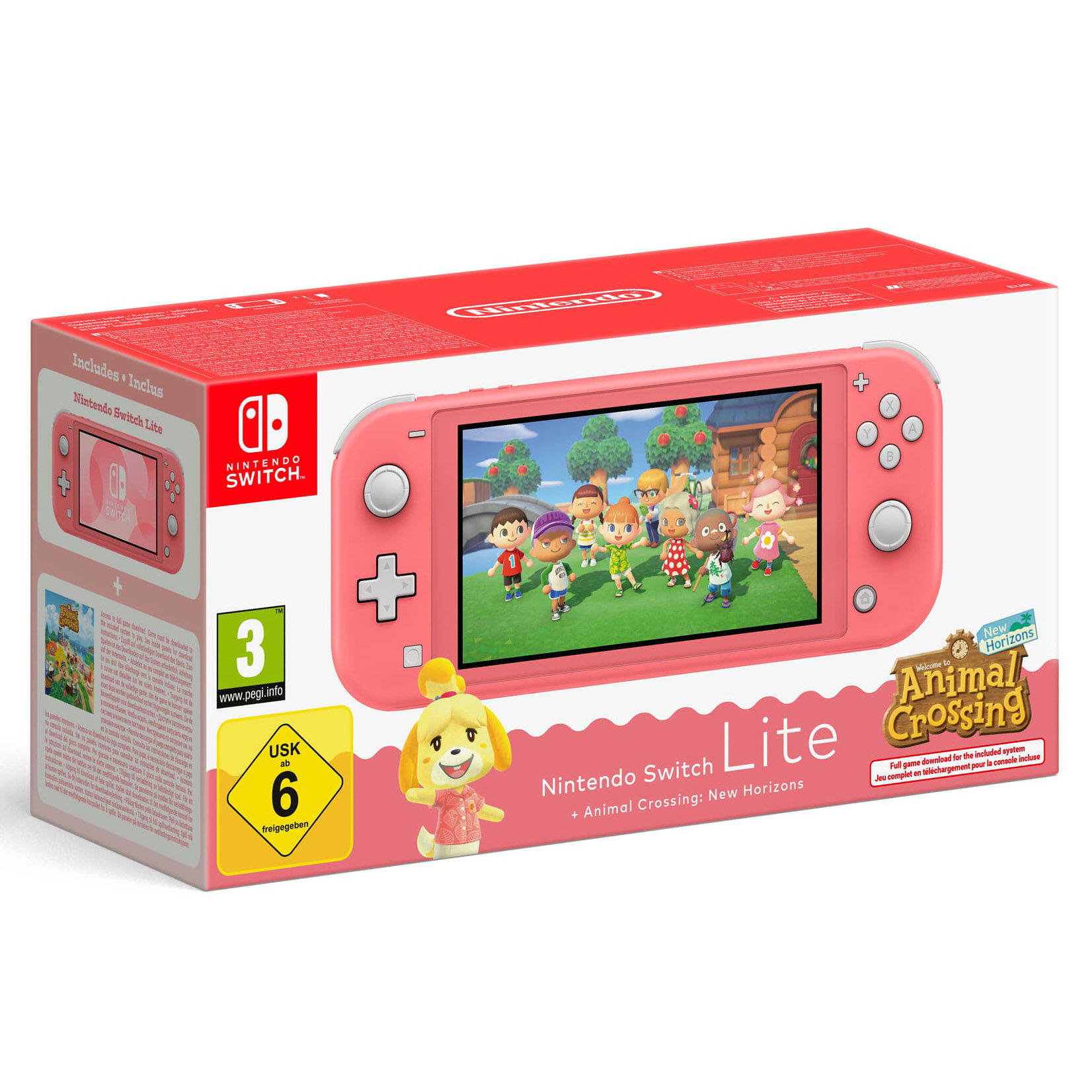 Nintendo Switch Lite コーラル 512GB Switch Lite Coral + Animal Crossing New Horizons Nintendo ¡Precio