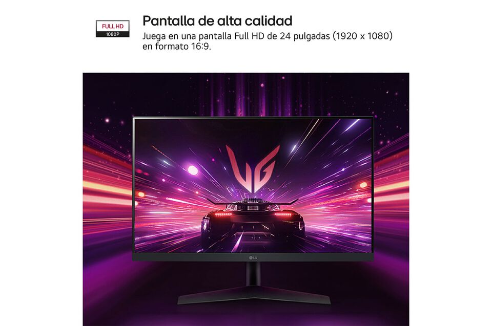 Monitor Gaming LG UltraGear™ de 24 pulgadas | Full HD de 180Hz IPS con tiempo de respuesta de 1ms (GtG), compatible con G-SYNC® FreeSync™