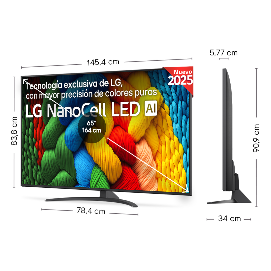 Smart TV LG NanoCell AI NANO81 65 pulgadas 4K 2025