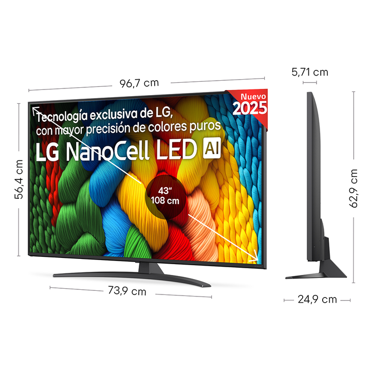 Smart TV LG NanoCell AI NANO81 43 pulgadas 4K 2025