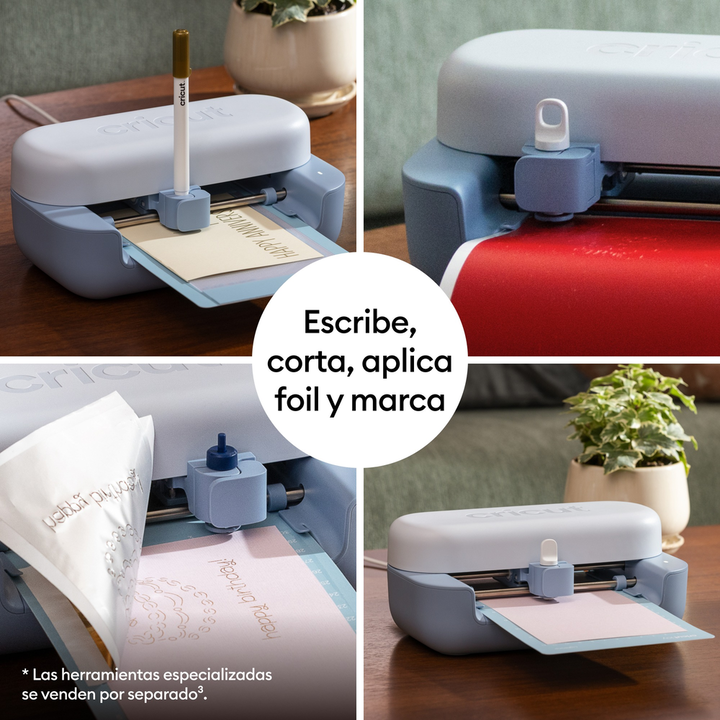 M&aacute;quina de corte inteligente de alto rendimiento dise&ntilde;ada para crear proyectos personalizados con precisi&oacute;n. Compatible con m&aacute;s de 300 materiales y 13 herramientas intercambiables, permite cortar, dibujar, marcar y grabar sobre materiales como vinilo, cartulina, tela, cuero y madera fina.