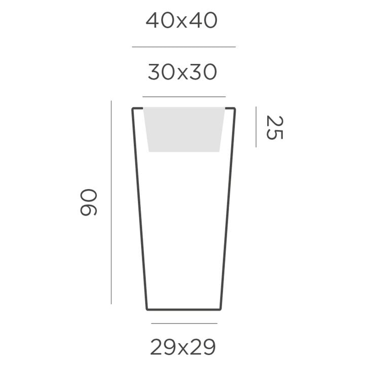 Macetero Melisa 40 Solar & Bater&iacute;a Luz RGBWW