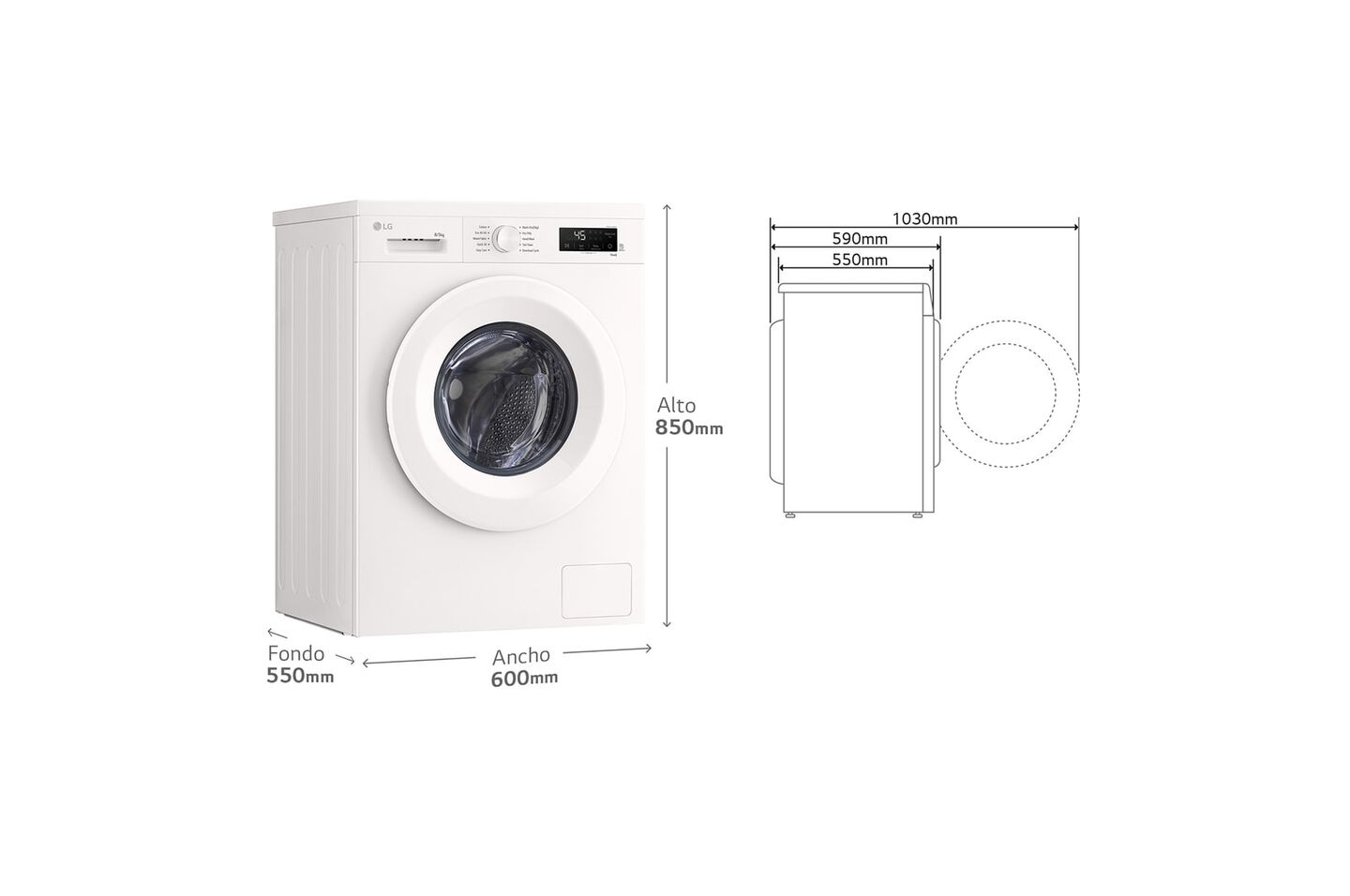 Lavasecadora LG 8 kg + 5 kg con Direct Drive, 6 Motion, Steam y Wi-Fi ThinQ