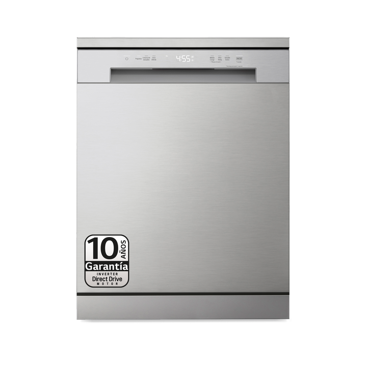 Lavavajillas Inox 14 servicios con QuadWash, motor Direct Drive y Wi-Fi ThinQ.