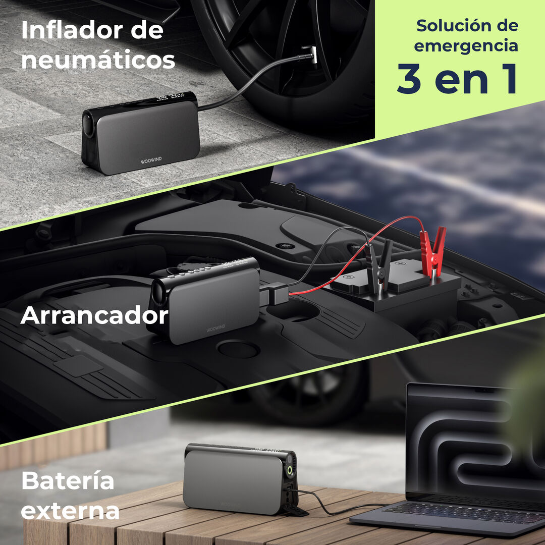 Compresor de mano Arrancador Bora Plus 3 en 1