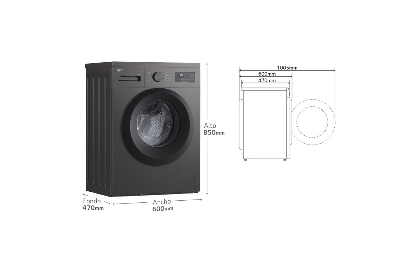Lavadora LG 8 kg con Steam, 1350 rpm y fondo 47 cm